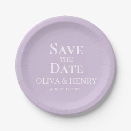 PERSONALIZED NAME SIMPLE STYLISH SAVE THE DATES PAPER PLATES