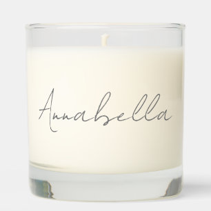 Personalized NAME Simple Vanilla & Sandalwood Scented Candle