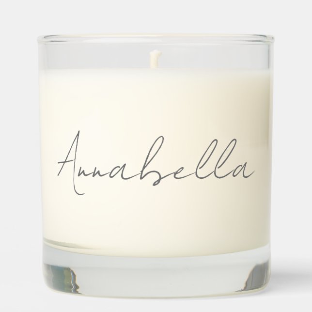 Personalized NAME Simple Vanilla & Sandalwood  Scented Candle (Front)
