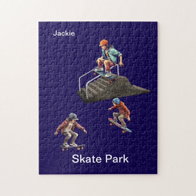 Personalized name skateboarders jigsaw puzzle (Vertical)