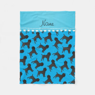 Personalized name sky blue affenpinscher dogs fleece blanket