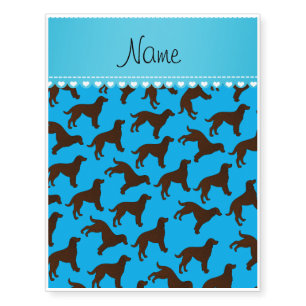 Personalized name sky blue american water spaniels temporary tattoos