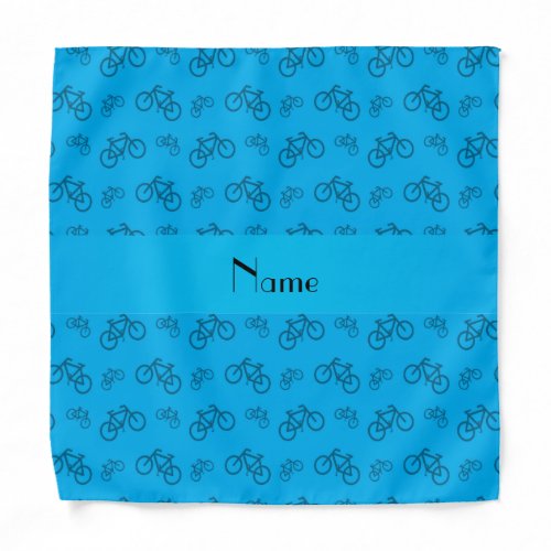 Personalized name sky blue bicycle pattern bandana