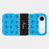 Personalized name sky blue horse pattern iPod touch (5th generation) case (Back (Horizontal))