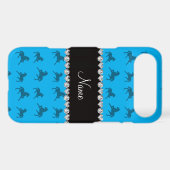 Personalized name sky blue horse pattern iPod touch (5th generation) case (Back (Horizontal))