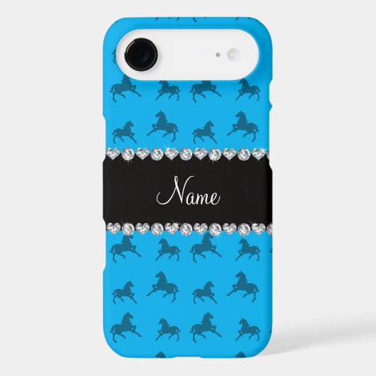Personalized name sky blue horse pattern iPod touch (5th generation) case (Back)