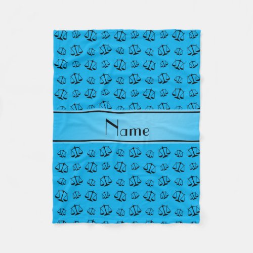 Personalized name sky blue justice scales fleece blanket