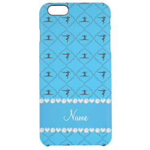 Personalized name sky blue moroccan gymnastics clear iPhone 6 plus case