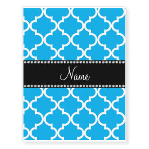 Personalized name sky Blue moroccan Temporary Tattoos