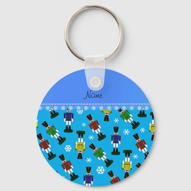 Personalized name sky blue nutcrackers keychain (Front)