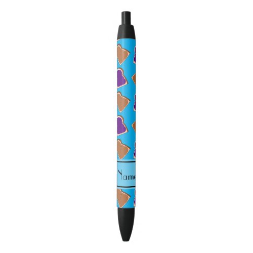 Personalized name sky blue peanut butter jelly black ink pen