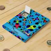 Personalized name sky blue race car pattern countdown calendars (Opened)