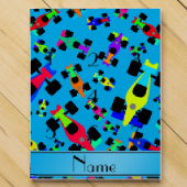 Personalized name sky blue race car pattern countdown calendars (Front)