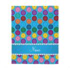 Personalized name sky blue rainbow buttons pattern