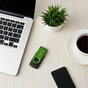 Personalized Name, Slogan on Vibrant Grass Green Flash Drive