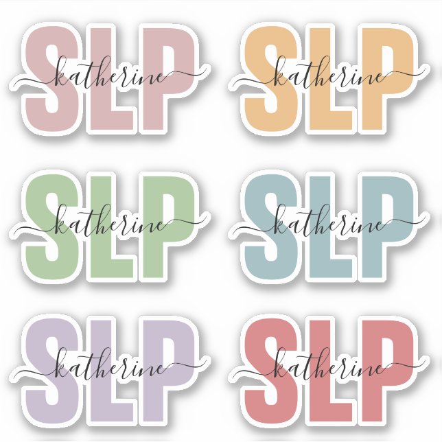 Personalized Name SLP Speech Pathologist Therapist Sticker (Front)