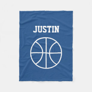 Personalized name small basketball fleece blanket