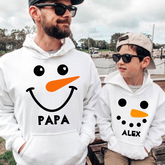 Personalized Name Snowman Matching Family Hoodie (Creator Uploaded)