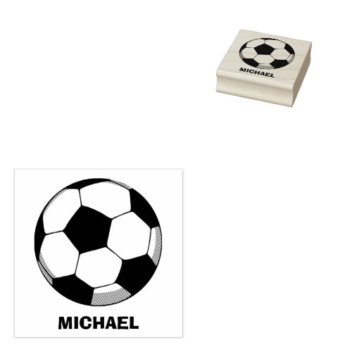 Personalized Name Soccer ball rubber stamp