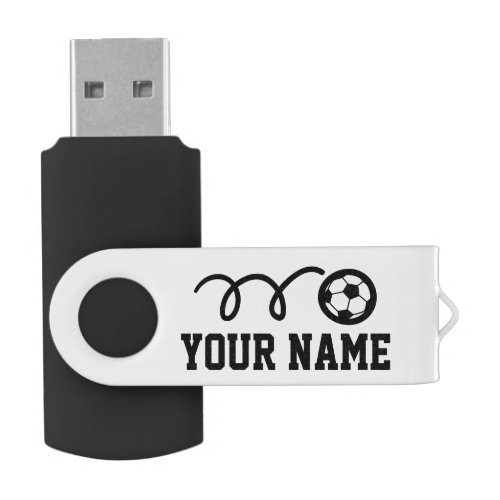 Personalized name soccer ball USB pen flash drive