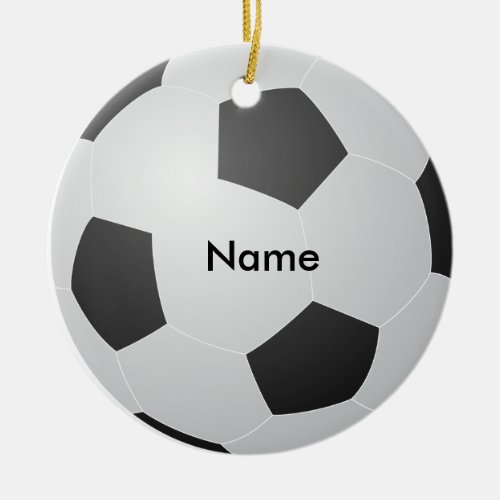 Personalized Name Soccer Christmas Ornament