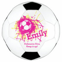 Personalized name soccer defensive girls pink soccer ball Personalized name soccer defensive girls pink soccer ball