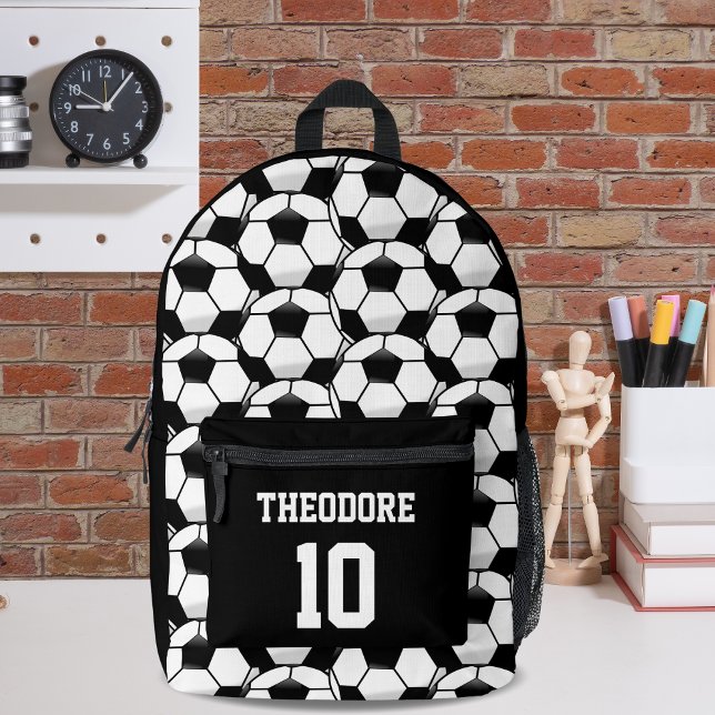 Personalized Name Soccer Football Ball Pattern Printed Backpack (Creator Uploaded)