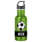 Personalized name soccer sports water bottle