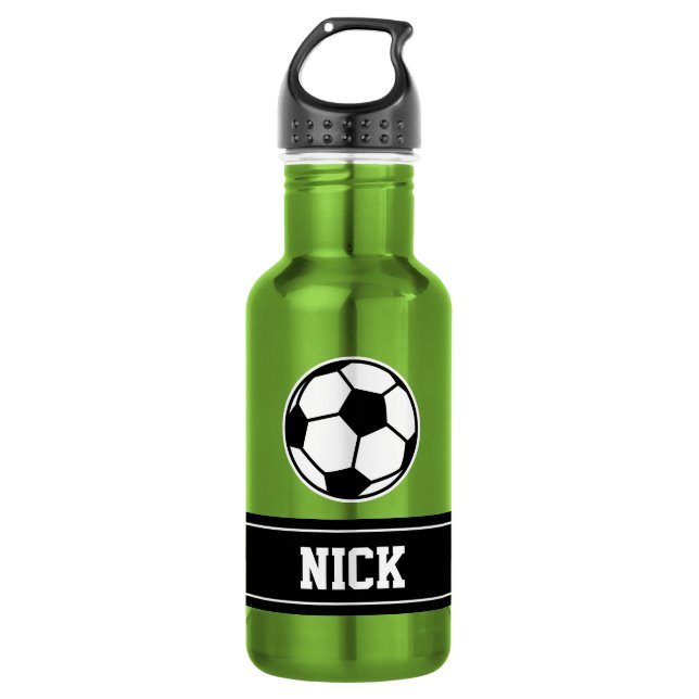 Personalized name soccer sports water bottle (Front)