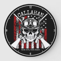 Personalized NAME Soldier Skull Dual Guns USA Flag