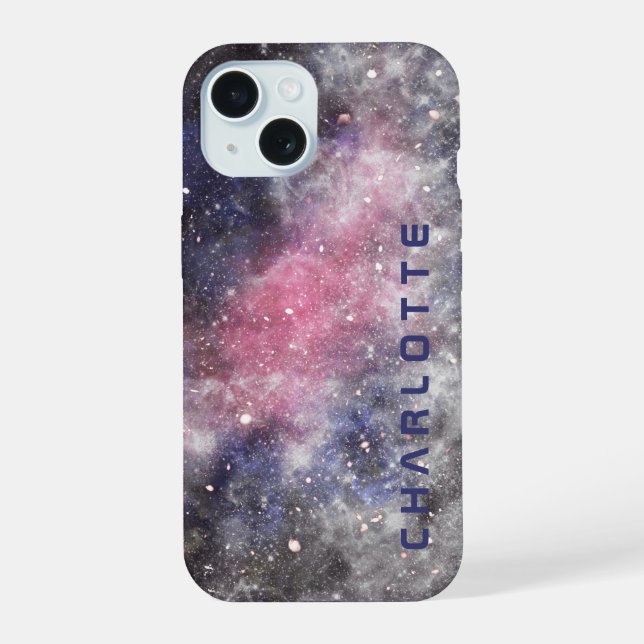 Personalized Name Space iPhone 15 Case (Back)