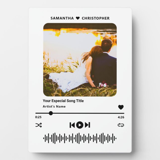 Personalized Name Special Song Music Player Photo Plaque (Front)