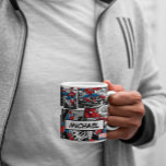 Personalized Name Spider-Man Comic Panel Pattern Mug<br><div class="desc">Spider-Man | This pattern features Spider-Man web-slinging through the city in various comic book panels. Personalize by entering your name in the template field provided!</div>