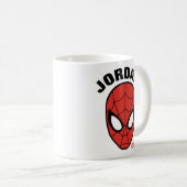 Personalized Name Spider-Man Head Icon Coffee Mug (Front Right)