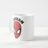 Personalized Name Spider-Man Head Icon Coffee Mug (Front Left)