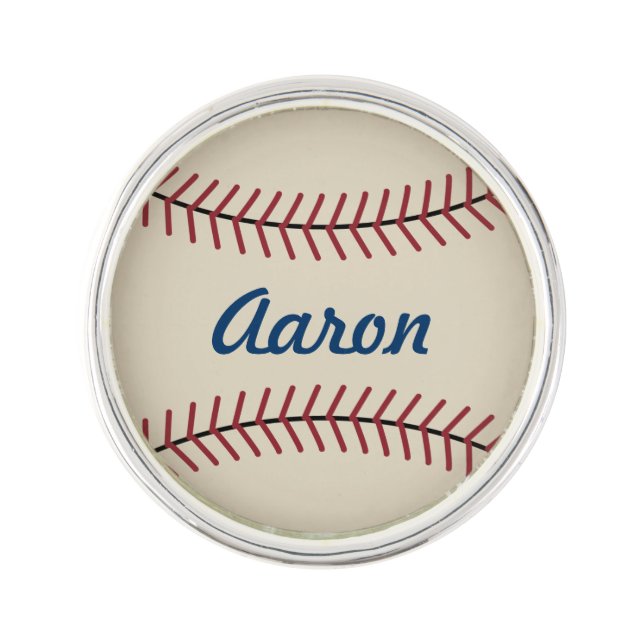 Personalized Name Sports Baseball Lapel Pin (Front)