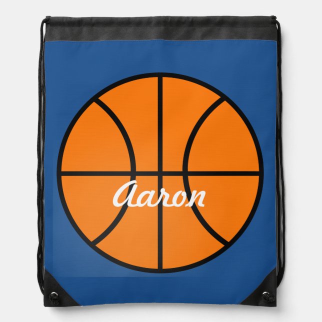 Personalized Name Sports Kids Basketball Backpack (Front)