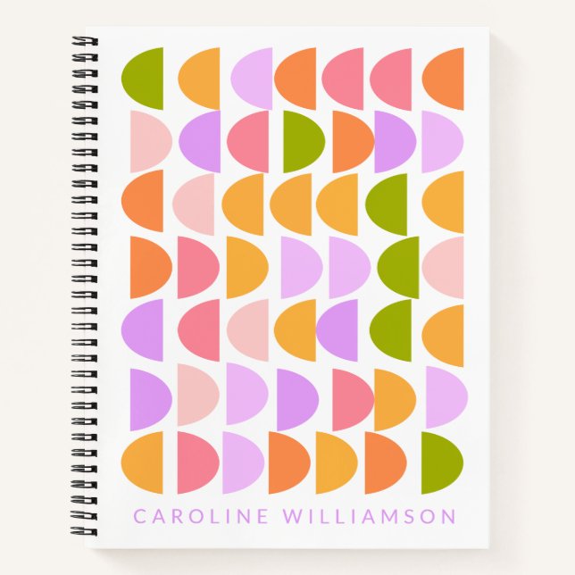 Personalized Name Spring Pastel Writing Notes Notebook (Front)