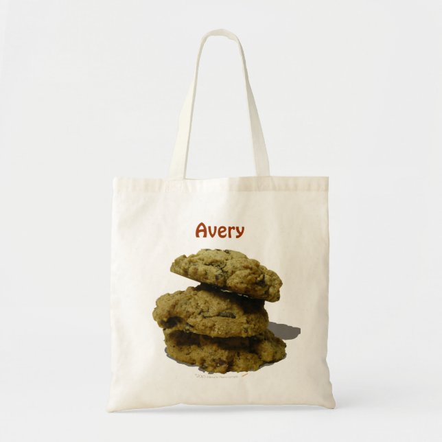 Personalized Name Stack of Cookies Cookie Lovers Tote Bag (Front)