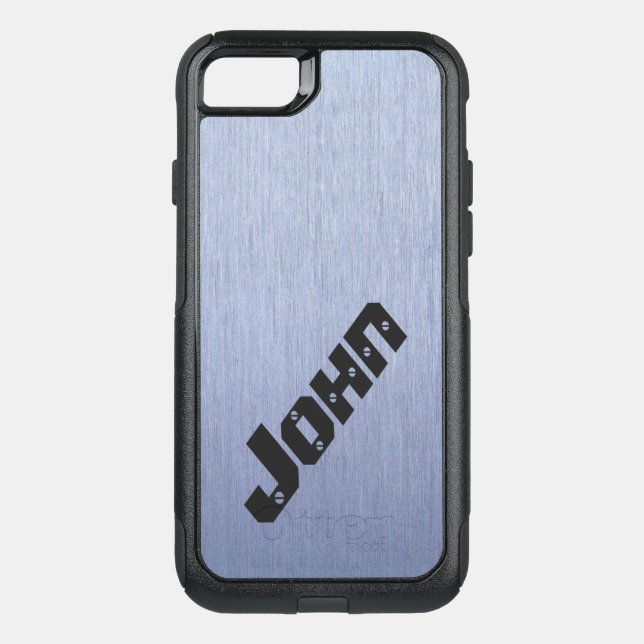 Personalized Name Stainless Steel Otterbox iPhone Case (Back)