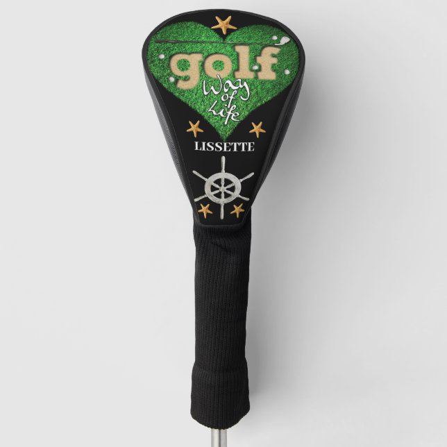 Personalized Name & Starfish Golf Way of Life Head Cover (Front)