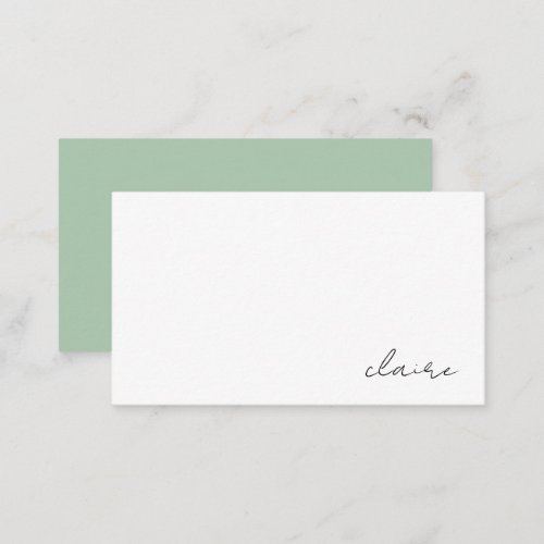 Personalized Name Stationery Enclosure Card