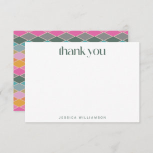 Personalized Name Stationery Modern Geometric Thank You Card