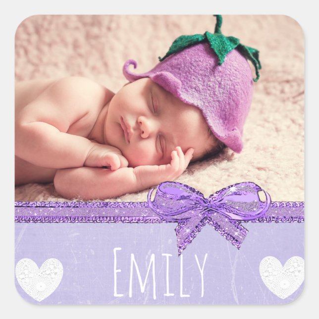 Personalized Name  Sticker with your baby's photo (Front)