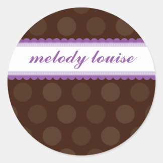 PERSONALIZED NAME STICKERS :: chocolate drop 8