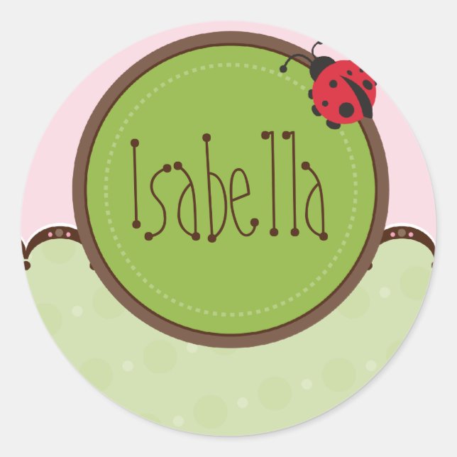 PERSONALIZED NAME STICKERS :: ladybird 4 (Front)
