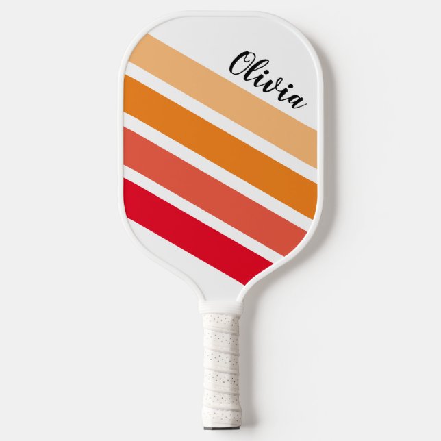 Personalized Name Striped Pickleball Paddle (Front)