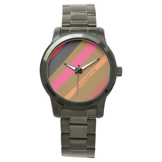 Personalized Name Stripes Watch (Front)