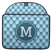 Personalized Name Stylish Blue Teardrop Monogram MacBook Pro Sleeve