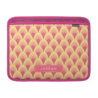 Personalized Name Stylish Blush Pink Geometric Sleeve For MacBook Air